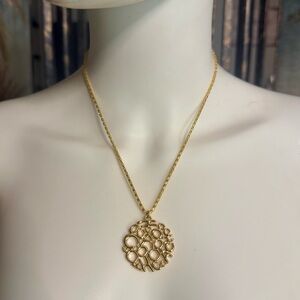 Coach X Large Letter Medallion Pendant 18k/.925 Necklace
